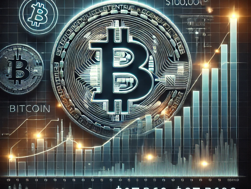 Bitcoin price chart showing growth nearing $100,000