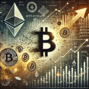 Illustration représentant les sorties massives d'ETF Bitcoin, avec des symboles Bitcoin se dissolvant en flux de données et des graphiques montrant une baisse des actifs numériques, soulignant l'impact sur les marchés.