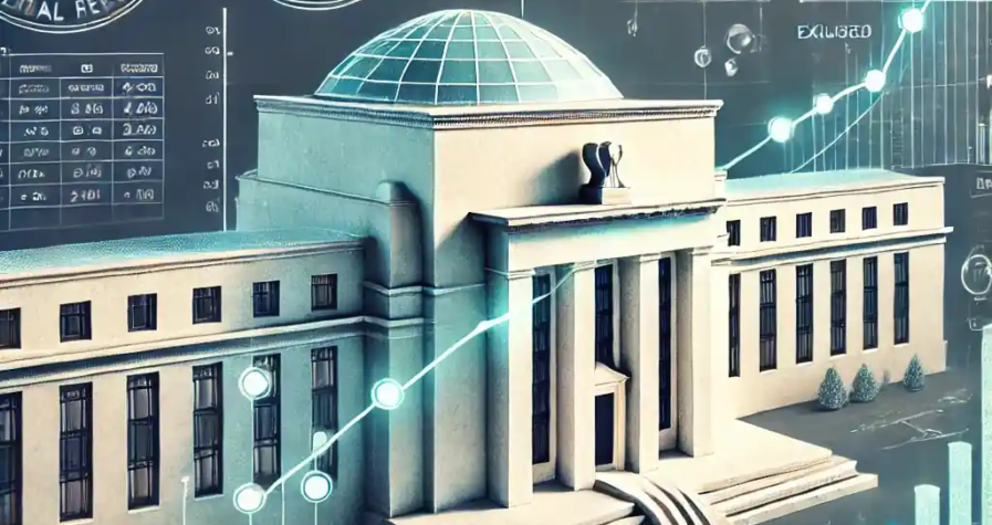 Digital illustration depicting the Federal Reserve's alternative inflation gauge with a focus on economic data and key service sectors.