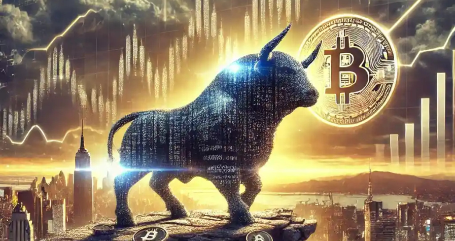 Illustration représentant les crypto-bulls confrontés aux tensions économiques mondiales et à la volatilité du marché du Bitcoin.