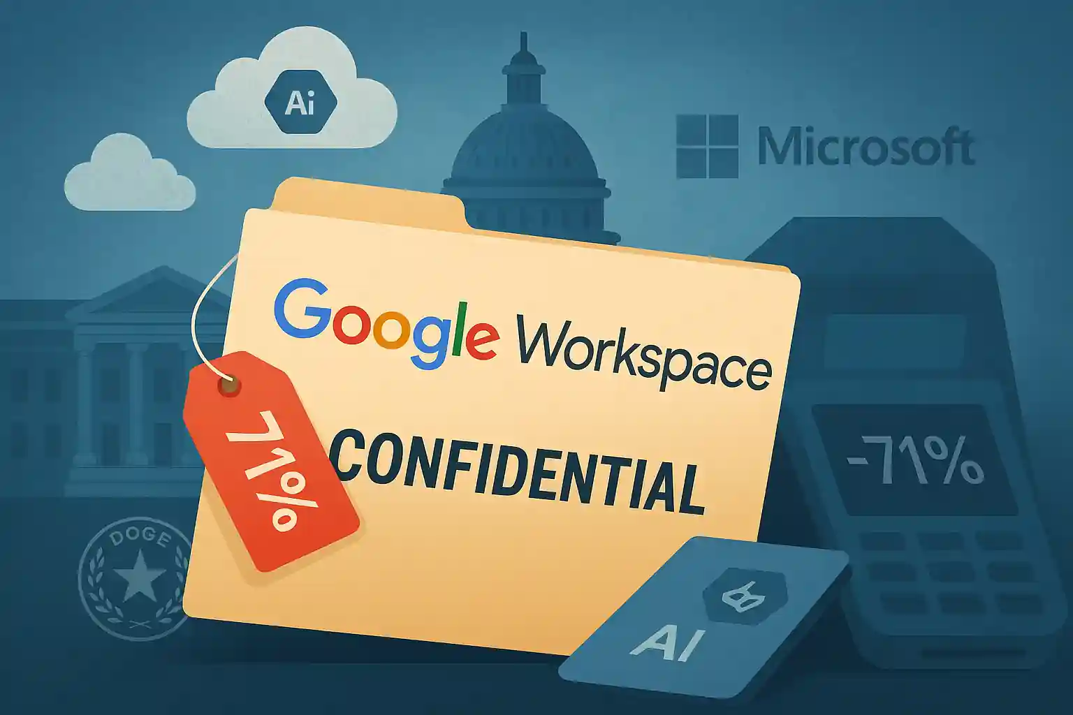 Google Workspace offers a 71% discount to U.S. federal agencies, challenging Microsoft in government software procurement.