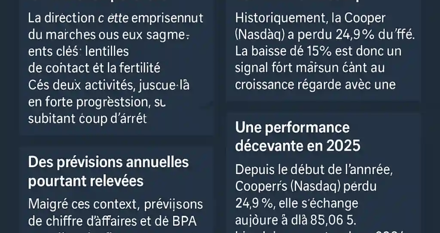 Infographie sur la baisse de 15 % de Cooper (Nasdaq : COO) malgré un chiffre d’affaires au-dessus des attentes