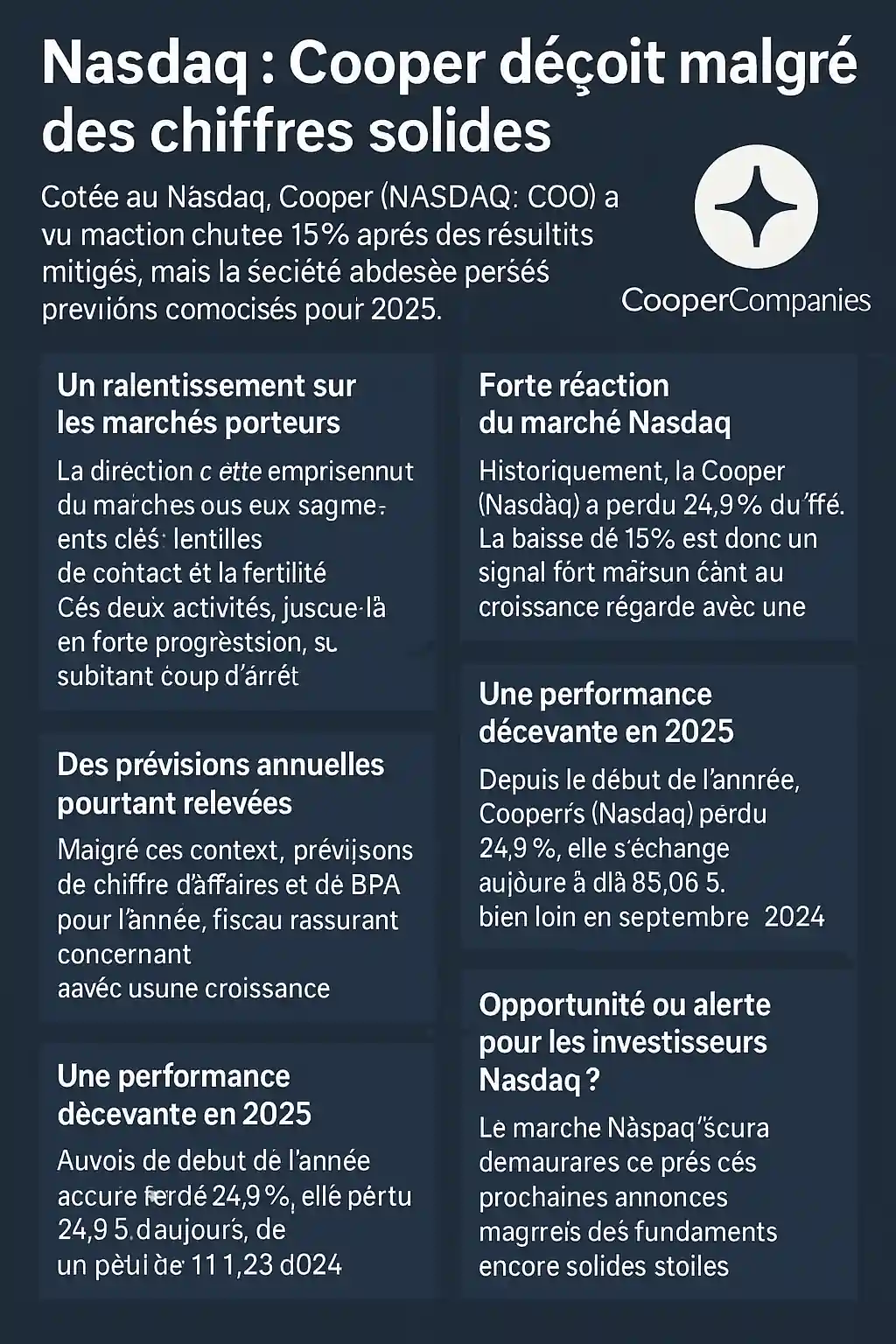 Infographie sur la baisse de 15 % de Cooper (Nasdaq : COO) malgré un chiffre d’affaires au-dessus des attentes