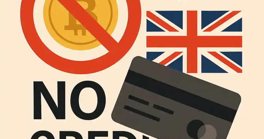 Illustration d’une interdiction d’acheter des cryptomonnaies par carte de crédit au Royaume-Uni