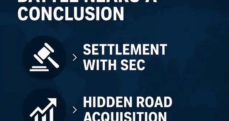 XRP infographic highlighting SEC settlement, Hidden Road acquisition, and U.S. DAS inclusion.