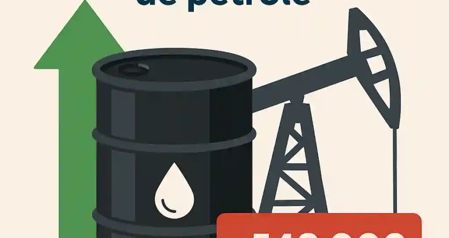 Illustration avec un baril de pétrole, une pompe et une flèche verte ascendante, mettant en avant l’annonce de l’OPEP+ d’une hausse de +548 000 barils/jour.