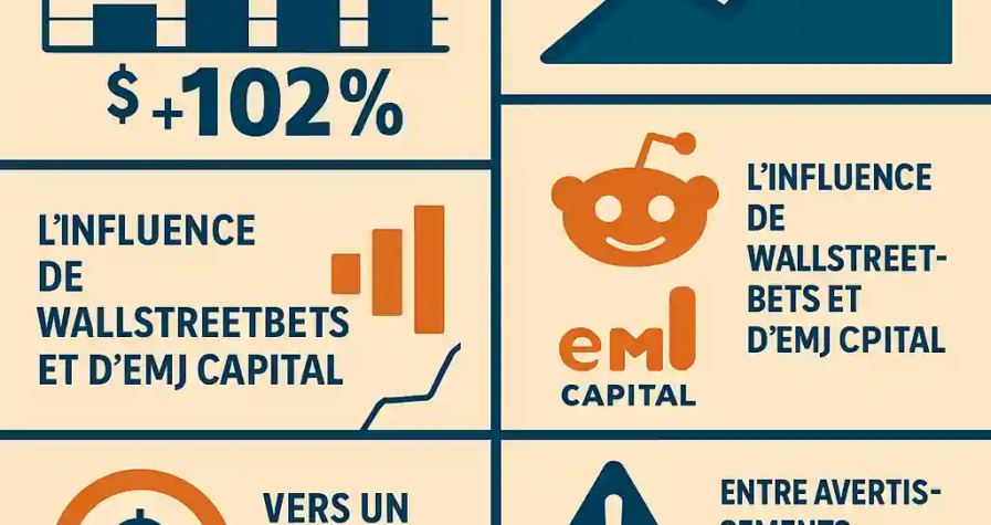 Infographie illustrant la hausse spectaculaire d’Opendoor Technologies avec analyse des facteurs clés.