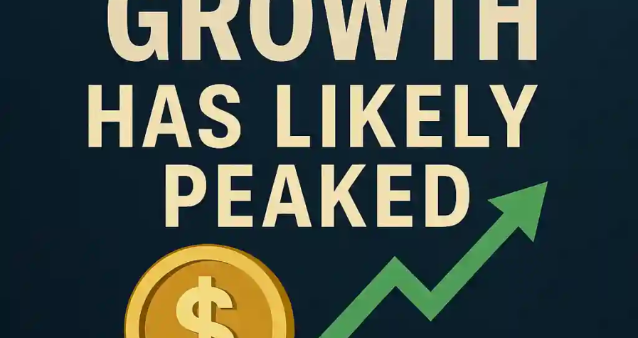 Infographic displaying “Crypto Treasury Growth Has Likely Peaked” with a dollar coin, green arrow, and quote from Michael Novogratz.